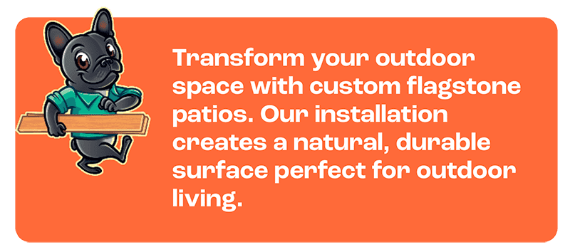 Custom flagstone patios by Deckworks for durable outdoor living spaces.